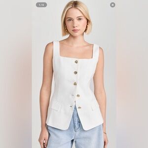 Pixie Market Agatha Gold Button Linen Vest NWT